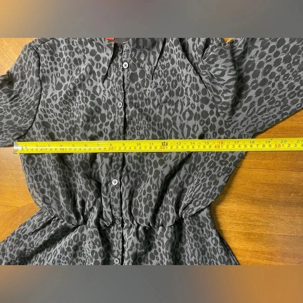 Kirna Zabete For Target Leopard Print Dress Size Medium Sheer Gray and Black - Image 6