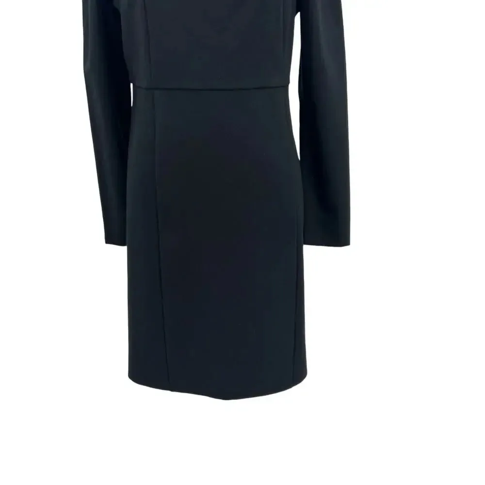 Boden Square‎ Neck Mini Jersey Dress Black Long Sleeve Size 12L Tall - Image 6