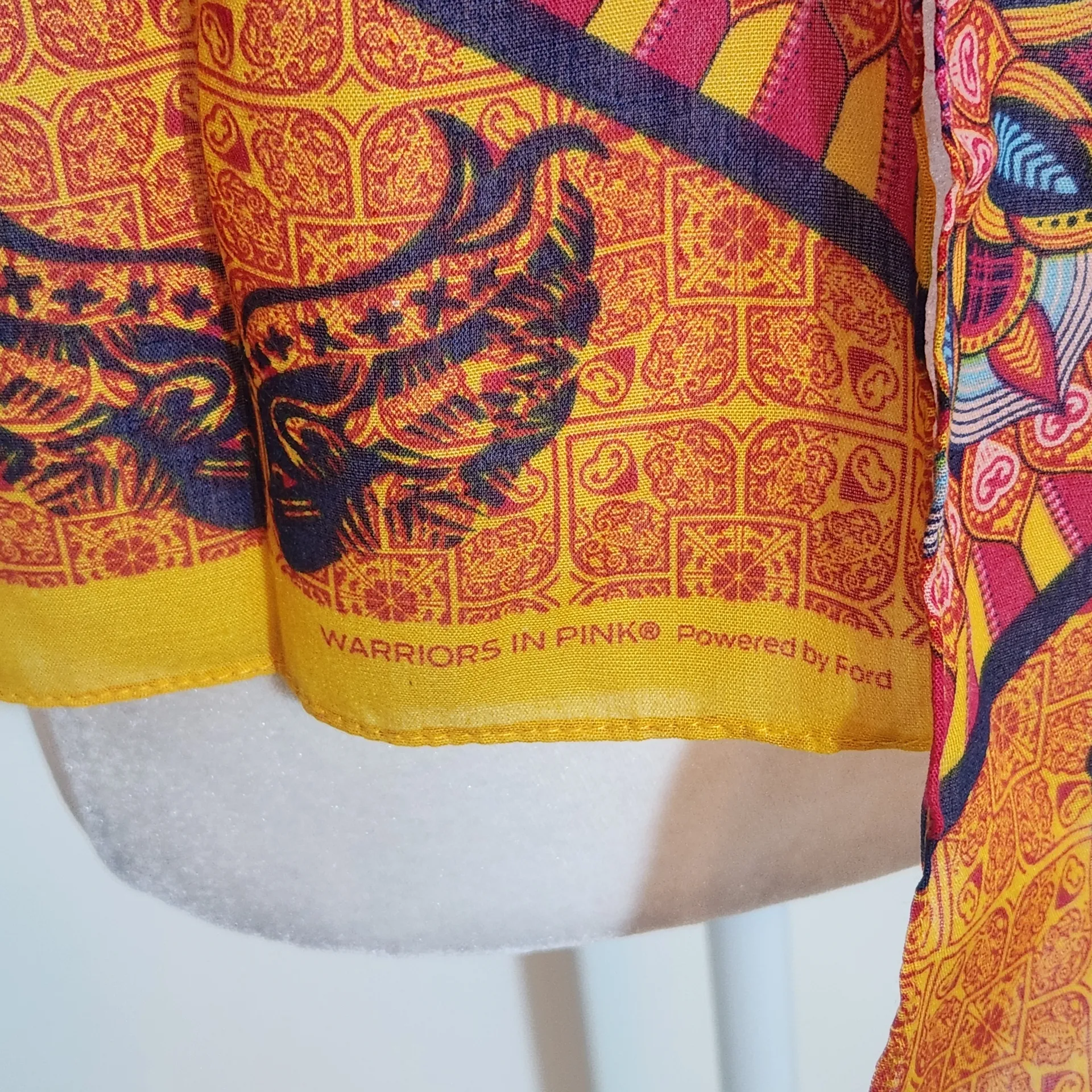 Warriors in Pink Breast Cancer Colorful Print Scarf - Image 4