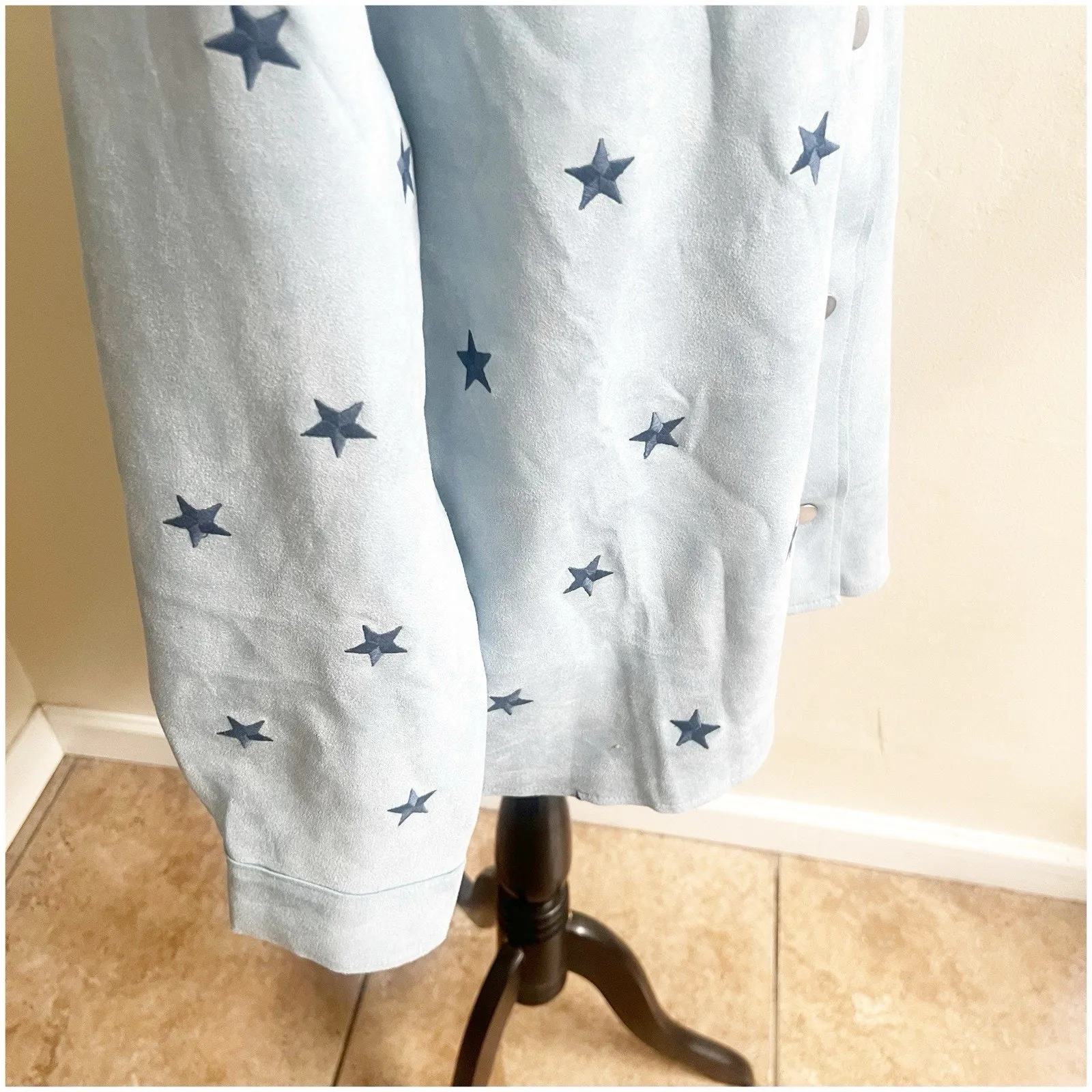 Dance & Marvel Suede Star Jacket Size Large NWT Blue Collared Western Rodeo - Image 12