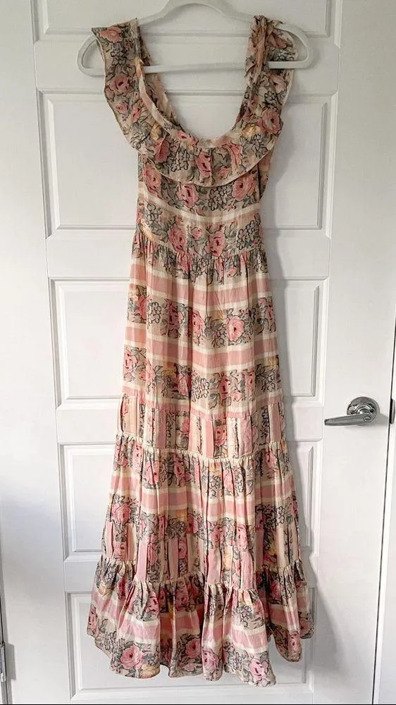 LoveShackFancy Joanne Silk Maxi Dress Floral - Image 6