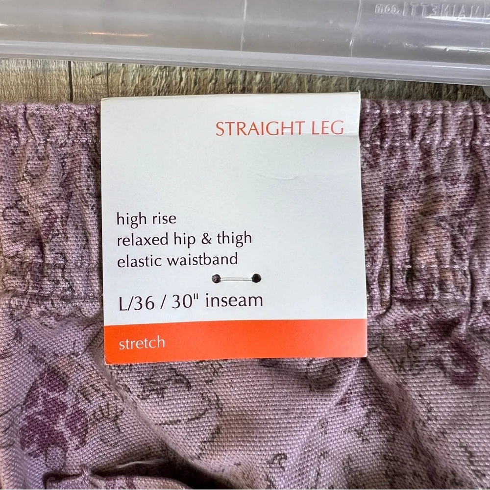 Knox Rose Large Floral Rose Print High Rise Straight Leg Pants with Pockets - Image 8