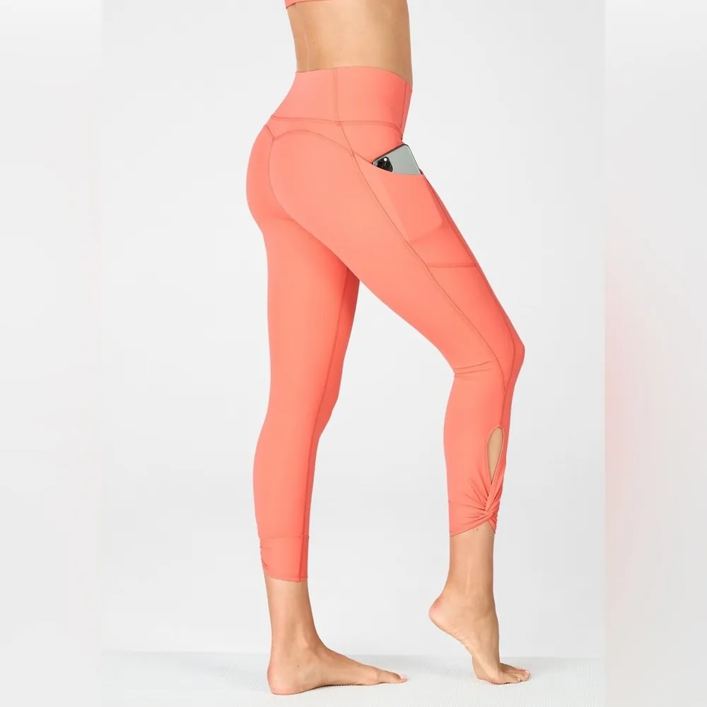 Fabletics Oasis PureLuxe High-Waisted Twist 7/8 Legging- Coral Haze - Image 2