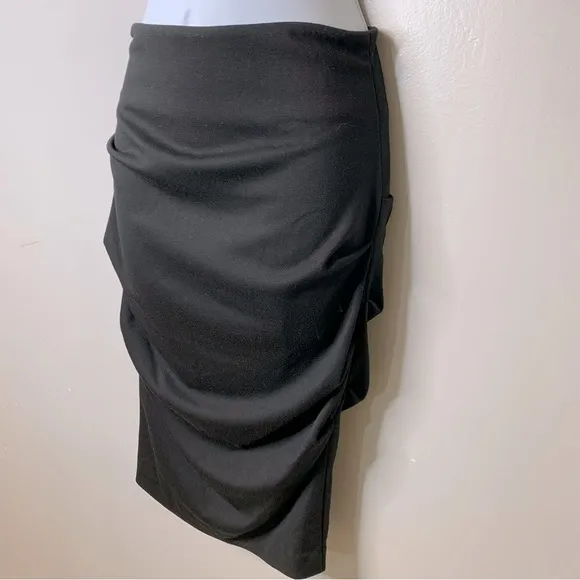 Artelier‎ Nicole Miller Black Cotton Metal Sandy Skirt Size 6 - Image 4