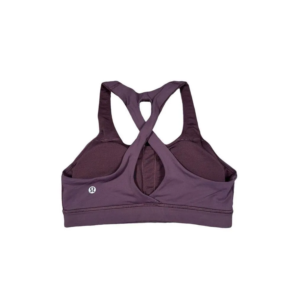 Lululemon Time To Sweat Bra Arctic Plum Purple Sports Bra Open Twist Back Size 6 - Image 3
