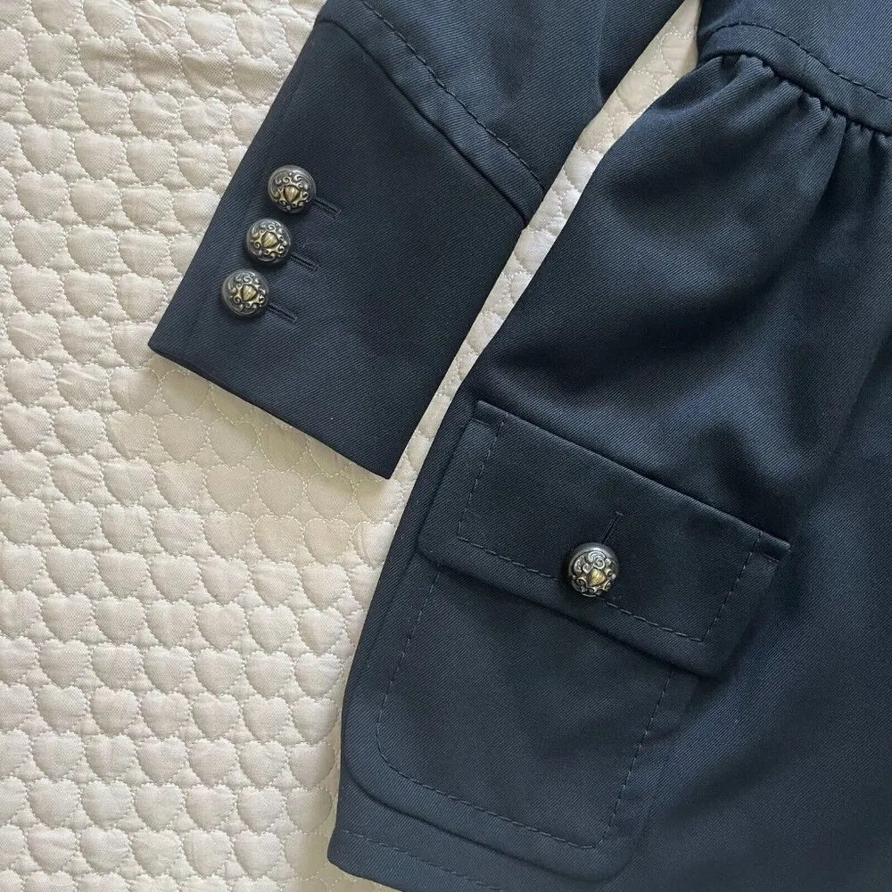 Moschino Womens Black Wool blend Front Button Peacoat Size 40 - Image 6