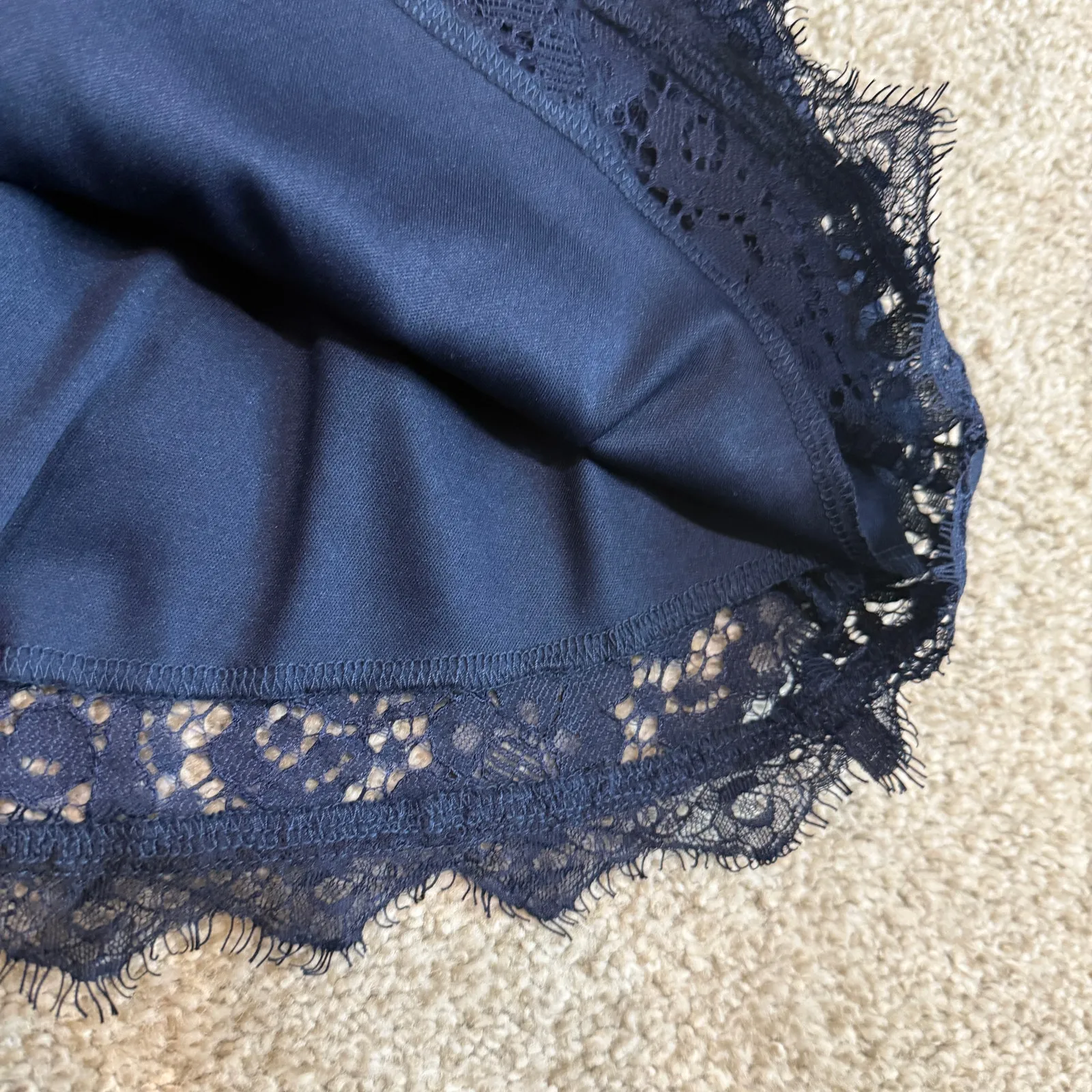 Soprano small lace overlay v neck fit and flare dress D4 2418 - Image 12