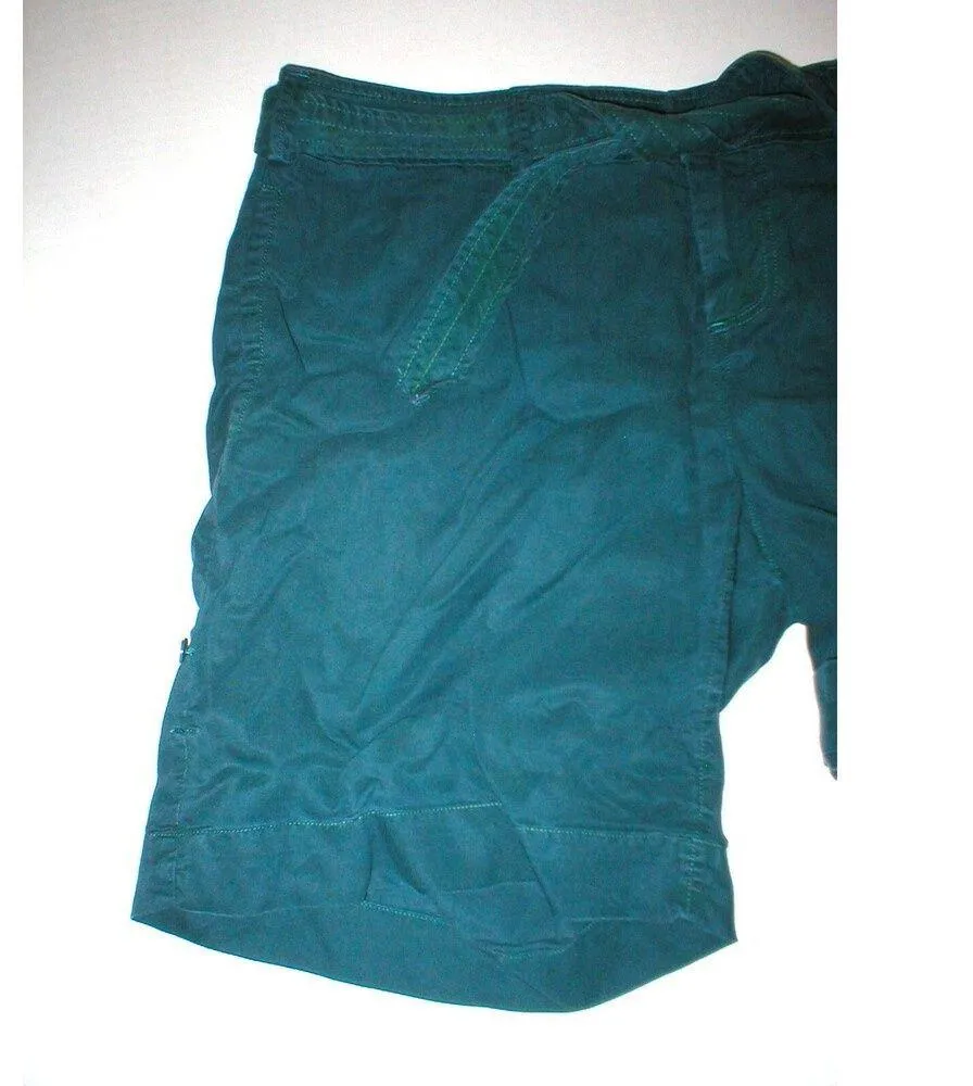 NWT New Womens Ecru $120 Shorts Tencel Teal Green 10 Casual Belt Work Casual - Image 2