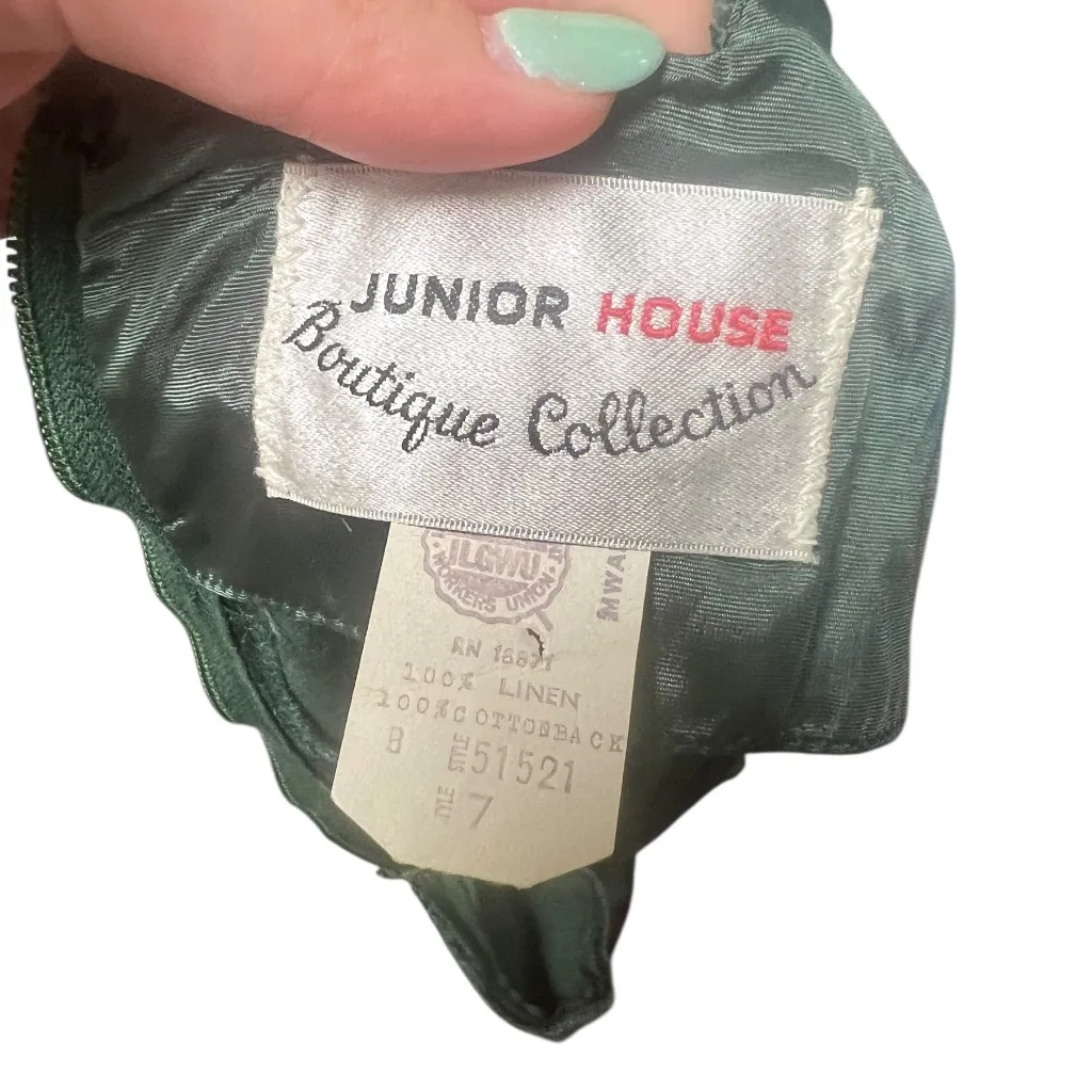 Vintage 1960's Emerald Green Shift Dress Size undefined - Image 7