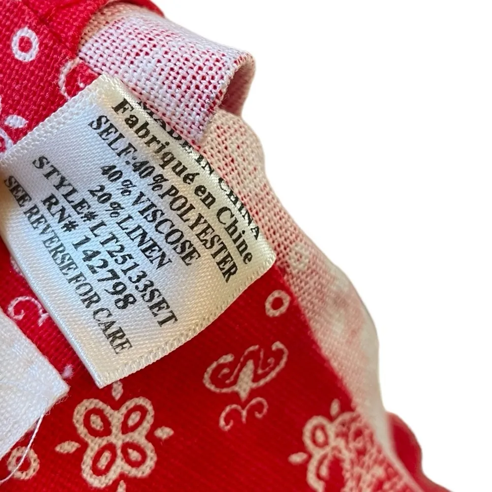 NEW Love Riche Red White Western Boho Cowgirl Festival Fringe Bandana Crop Top - Image 7