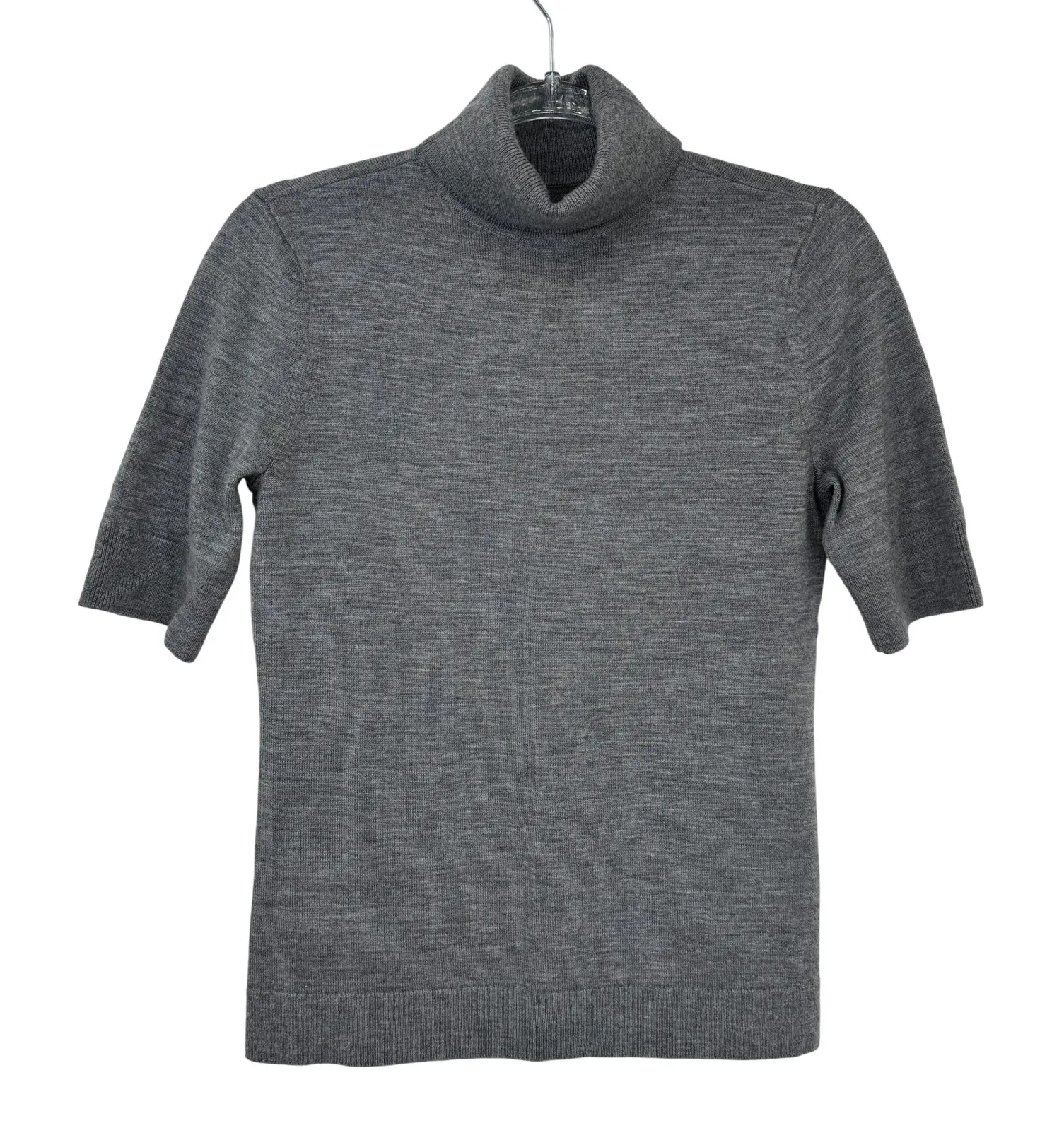 LL Bean Merino Wool Short Sleeve Turtleneck Sweater Womens Small Gray Capsule - Image 1