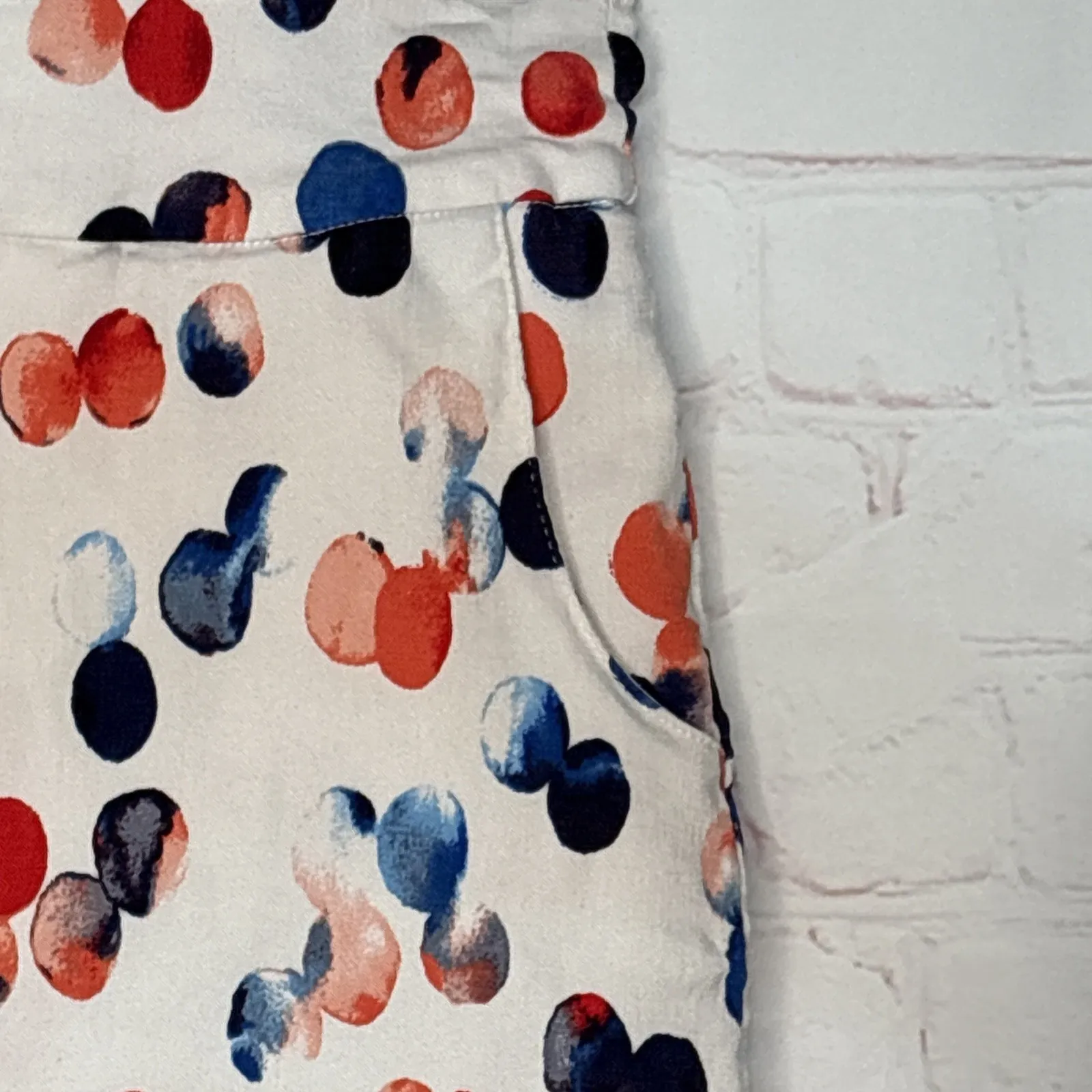 Zac And Rachel Skort Size 8 White Red Blue Polka Dot Stretch Mini Skirt Shorts‎ - Image 4