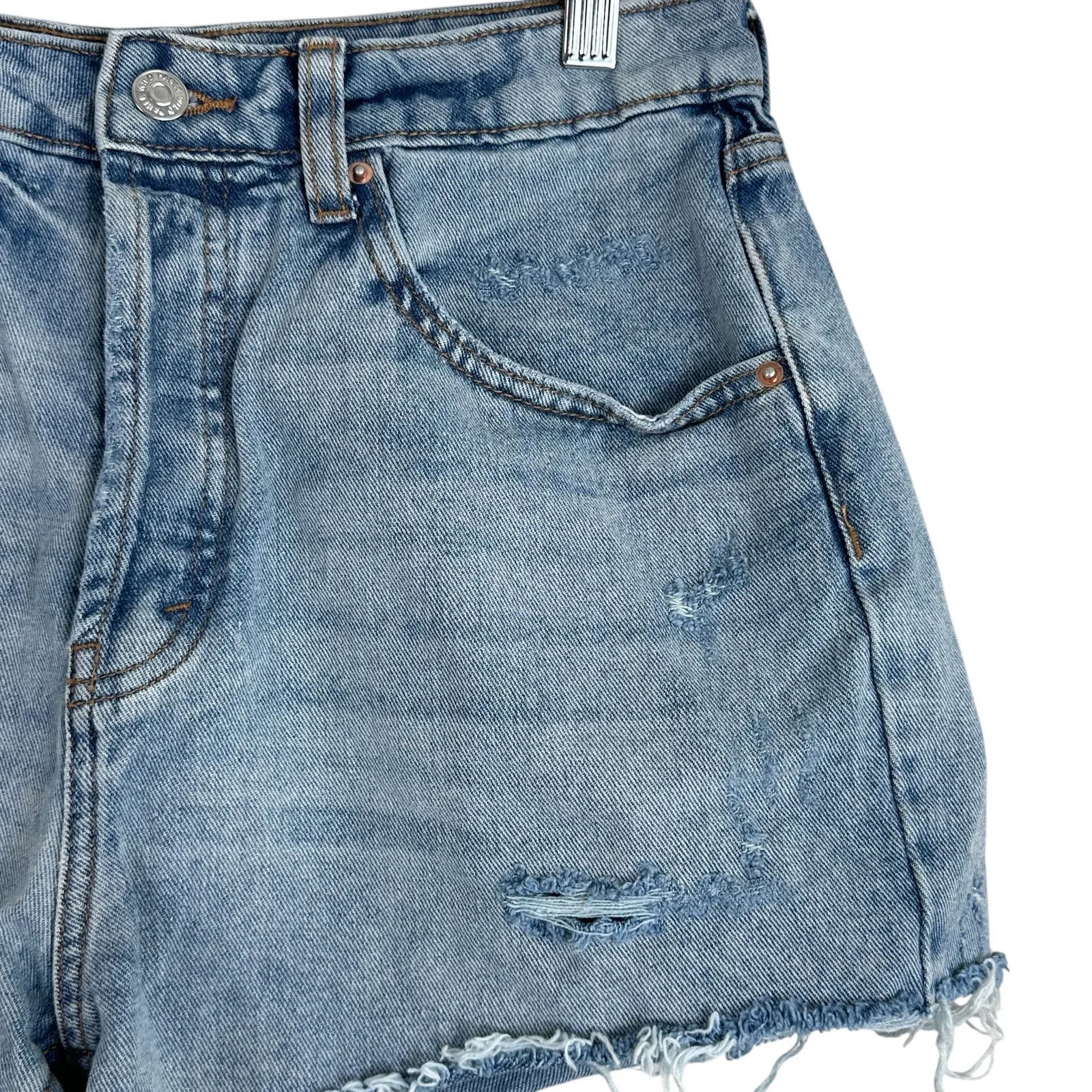 Wild Fable Jean Shorts Womens 8 Light Wash Rigid Distressed High Rise Casual - Image 2