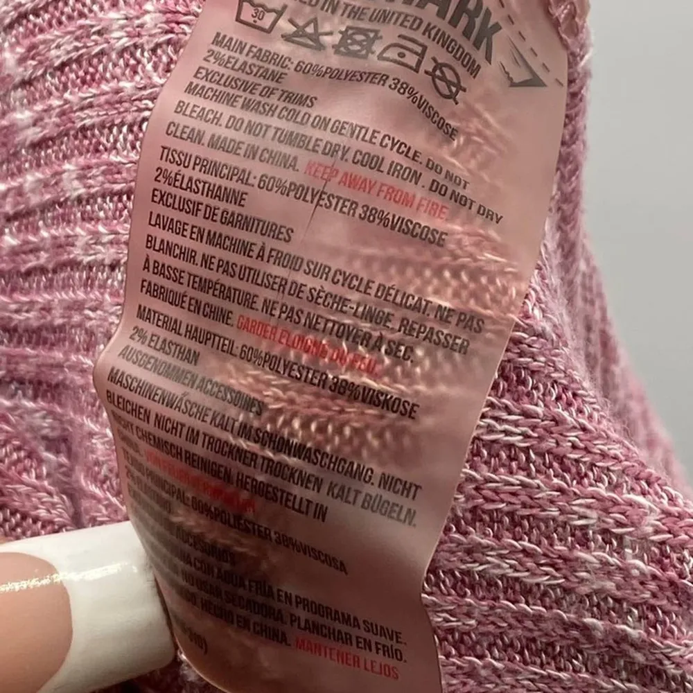 Gymshark Pink Marled Ribbed Knit Drawstring Jogger Sweats Size Small - Image 11