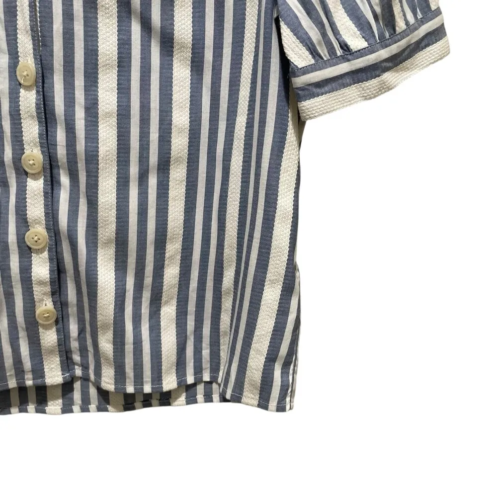 Madewell Plaza Stripe Shirt Button Front Women’s Size XXS Blue White NWT - Image 9