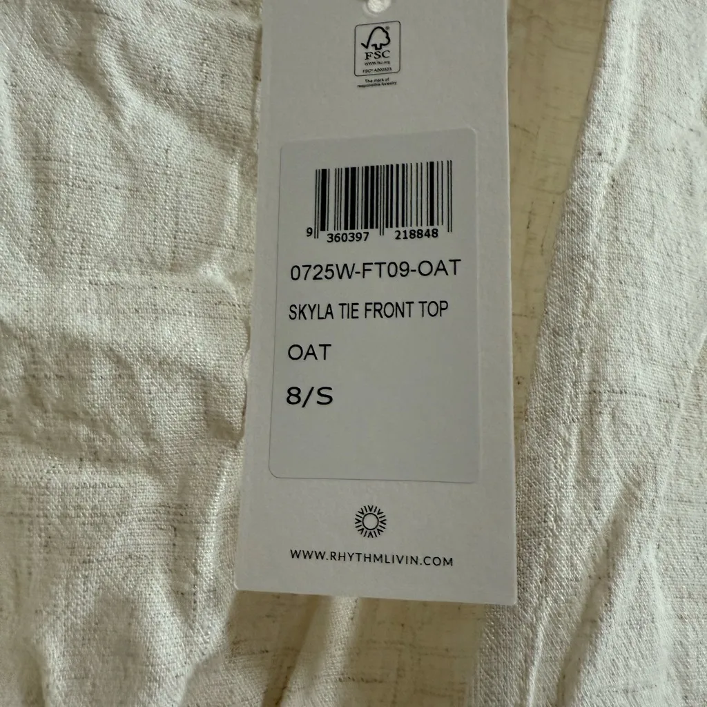 Rhythm Women's Skyla Tie Front Top White - Image 5