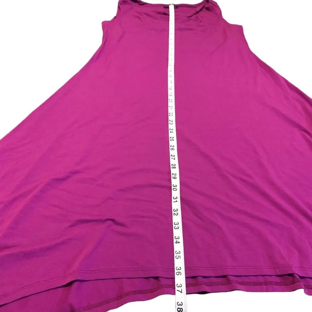 Eileen Fisher Soft Cowl Neck Sleeveless Tank T-Shirt Dress in Electric Purple XS - Image 15