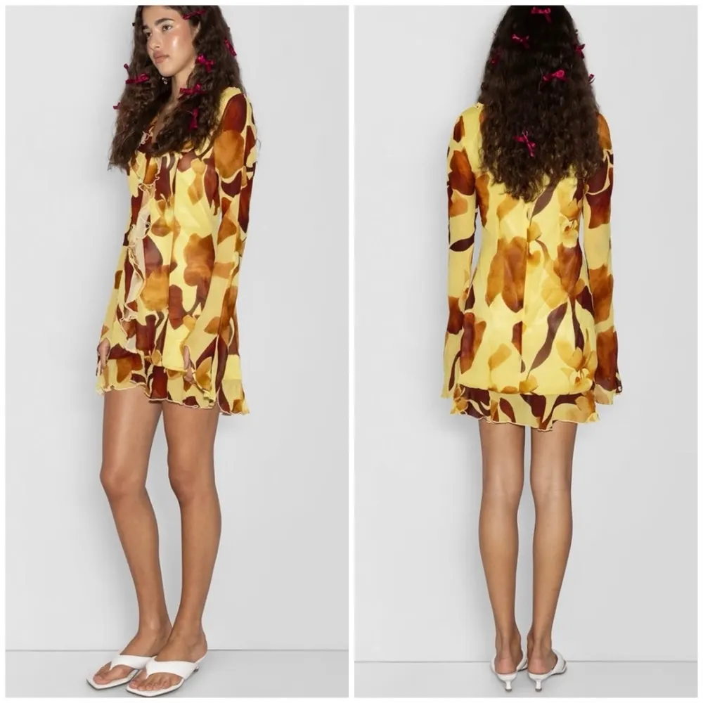 THE WOLF GANG Rhapsody Mini Dress NEW Yellow - Image 15