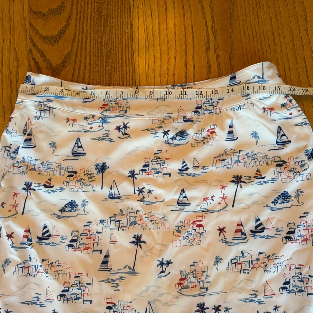 IZOD Womens Size 10 Sail Boat Print Multicolor Athletic Pickleball Golf Skort - Image 7