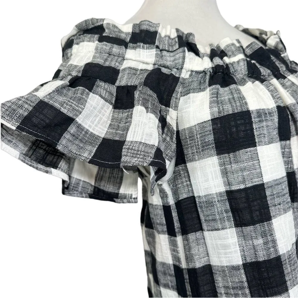 Corey Lynn calter gingham plaid xs mini dress Black - Image 5