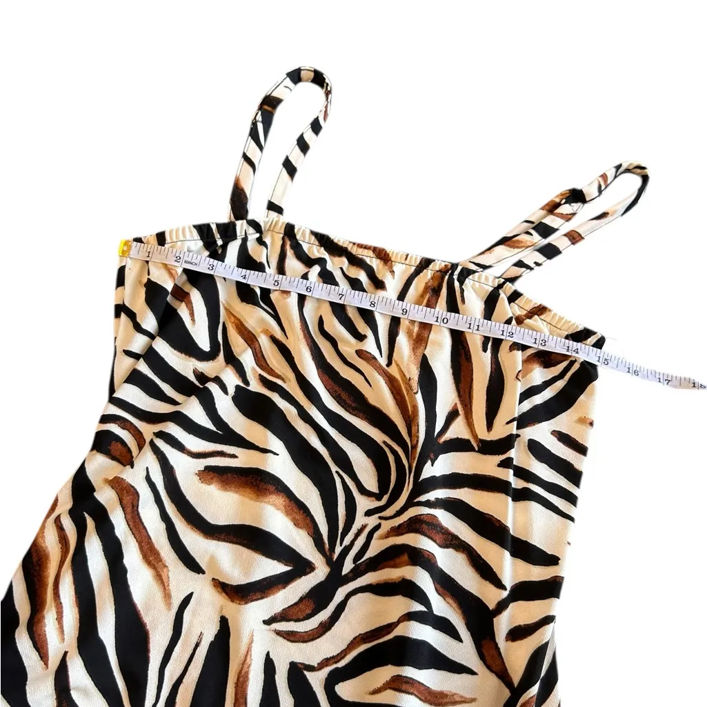 Mlle Gabrielle Black and Tan Rouched Midi Dress Zebra print size 1X NWT‎ - Image 5