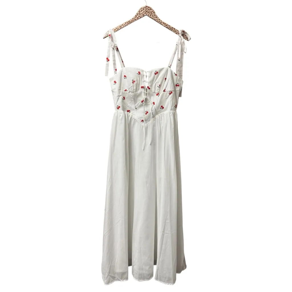 NEW Mika & Gala Lilywhyt Cherry Print Corset Maxi Dress White Large L NWT - Image 4