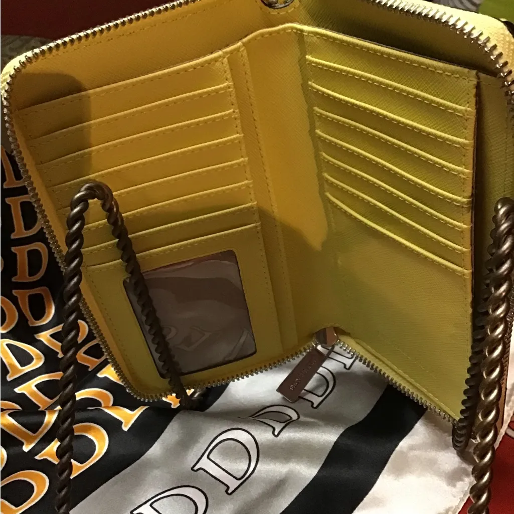 Michael Kors Emilia small satchel cross body buttercup yellow pebbles leather - Image 10