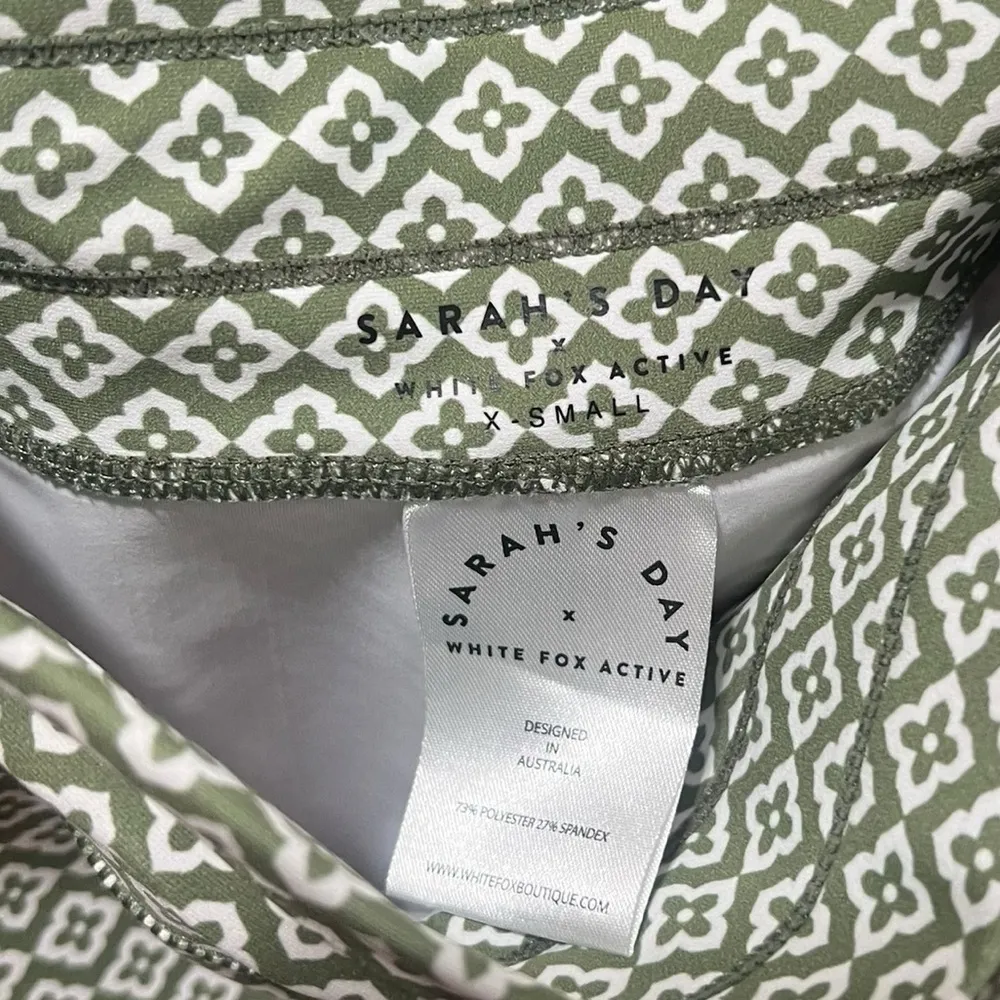 Sarah Day x White Fox Active Vinyasa Flow Leggings Olive Moroccan Size XS - Image 8