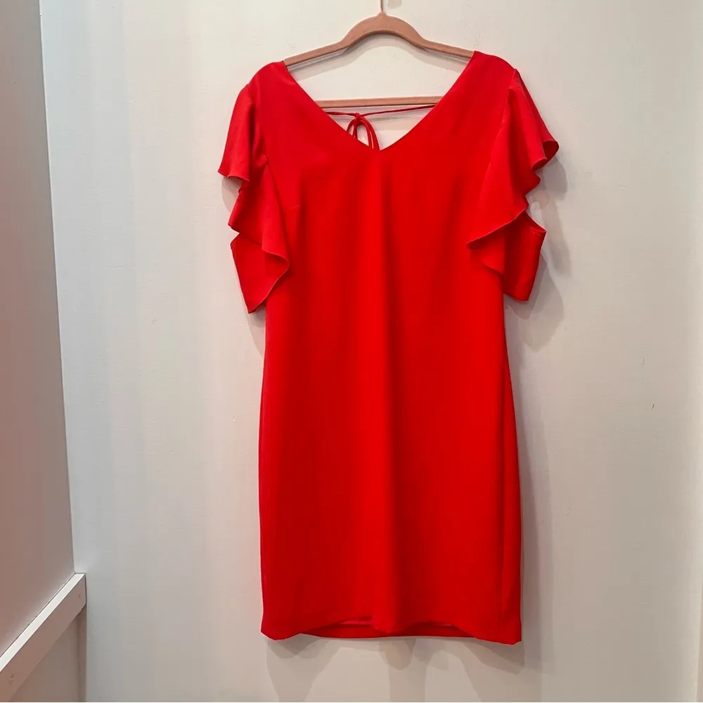CTrina Turk Coral Kaidance Cold Shoulder Dress sz Small - Image 4