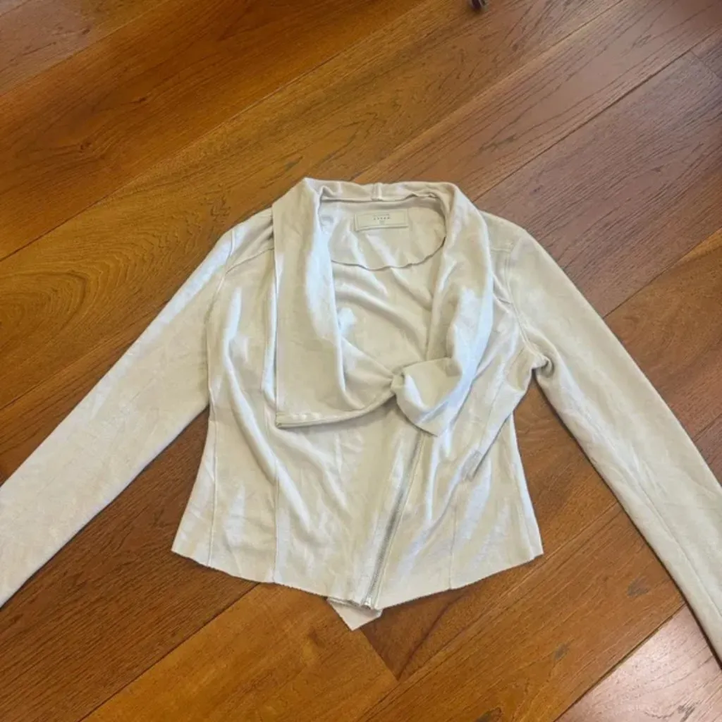 BLANK NYC  Cream Suede Drape Jacket - Image 11
