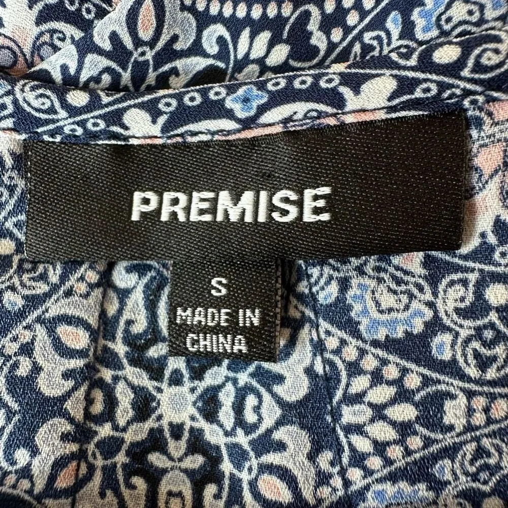 Premise Blue & Pink Blouse Size Small - Image 3