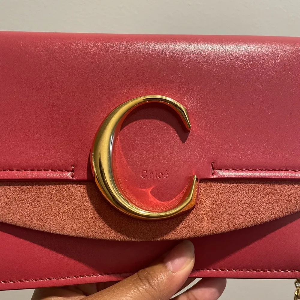 EST. Retail $1,500 CHLOÉ Scarlet Pink C Ring Crossbody Bag - Image 2