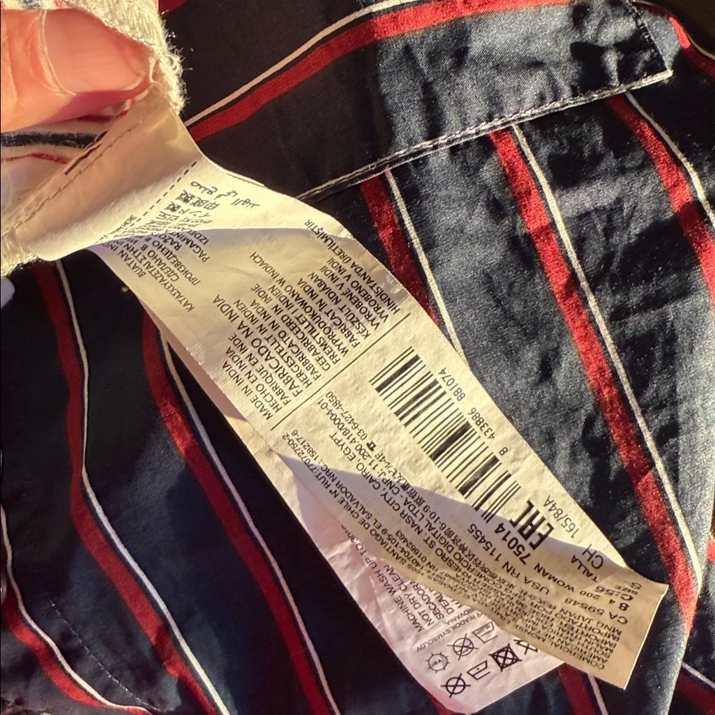 Mango Asymmetrical Striped Cold Shoulder Blouse - Black and White - Image 7