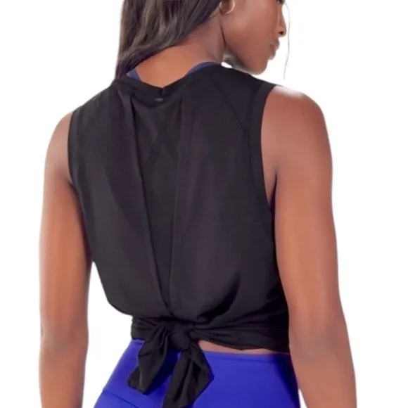 Fabletics Monet Meah V Back Tie Tank Top Women’s Size Medium in Black - Image 2
