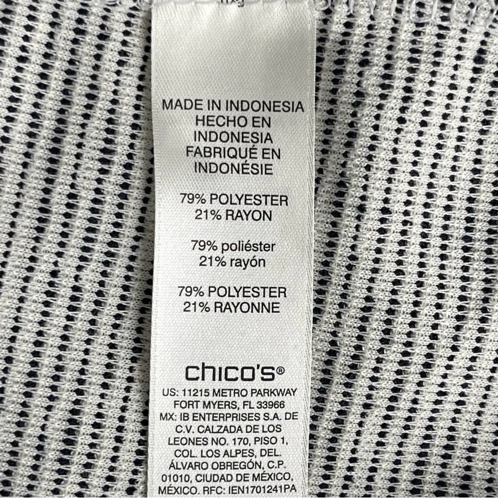 Chico’s Itsy Bitsy Texture Boat Neck Dress Women’s Size 2 Regular Size L/12 Blue - Image 8