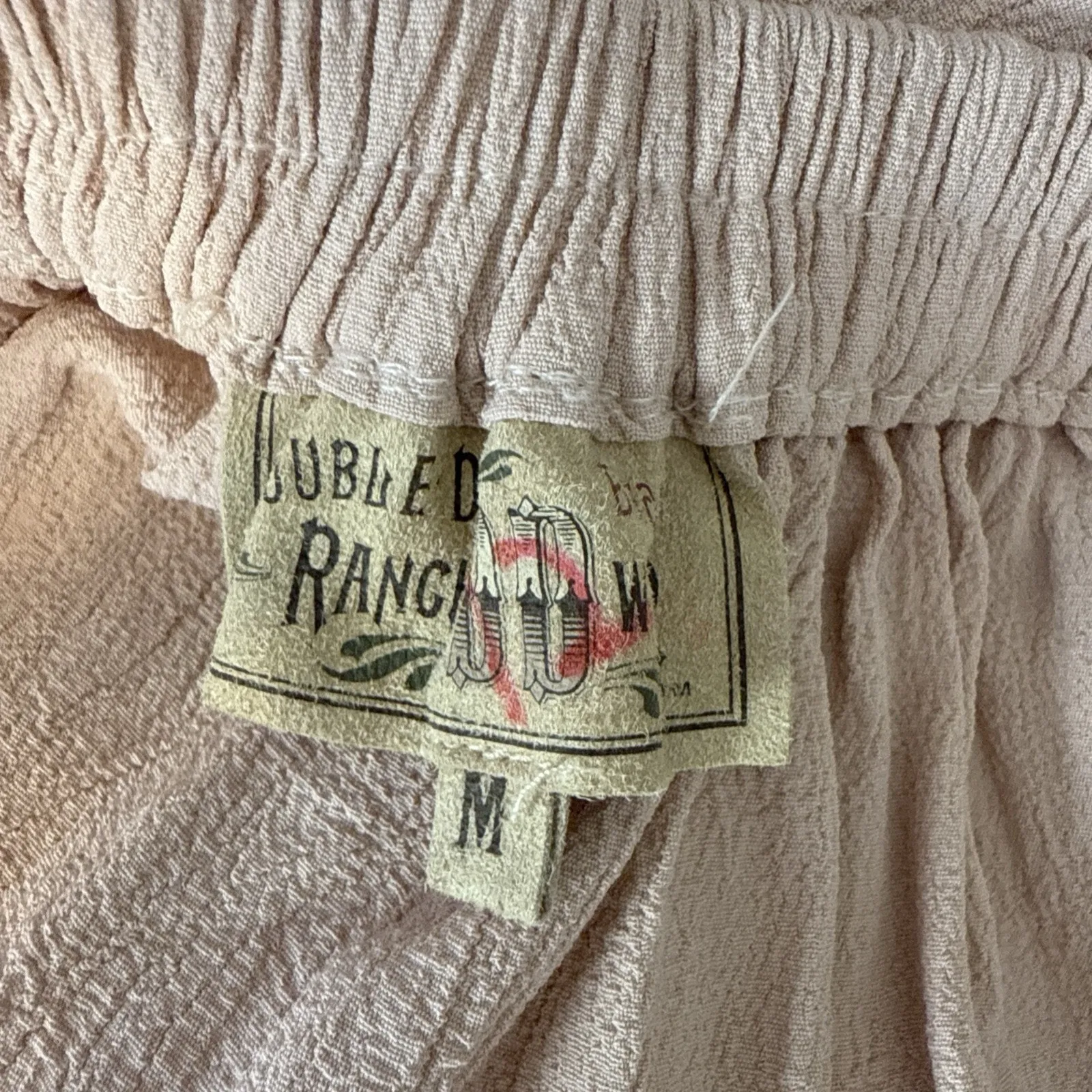 Double D Ranch Tiered Broomstick Midi Skirt Size M Blush Pink Crepe Western Boho Size M - Image 5