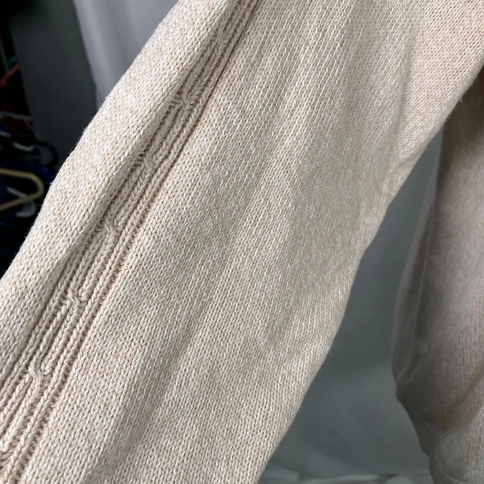 Cottage Essentials Embroidered Floral Sweater‎ Beige Ramie Cotton M Vintage Pink Size M - Image 4