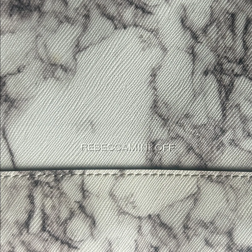 Rebecca Minkoff Leo Leather Marble Grey Envelope Clutch - Image 16