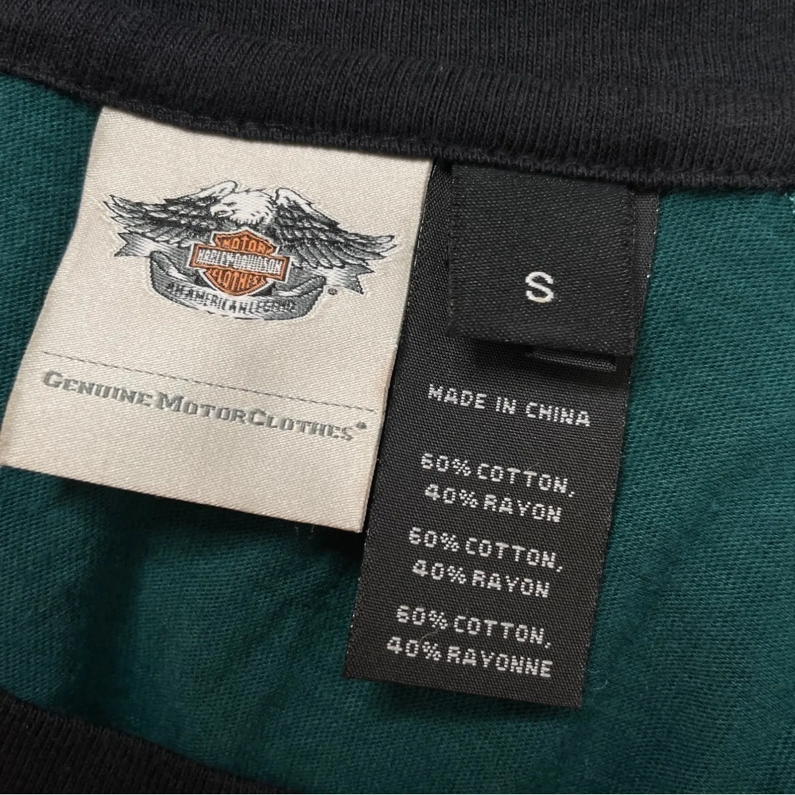 HARLEY DAVIDSON Raglan Top Womens Size Small Biker Motorcycle Casual Grunge Moto - Image 6