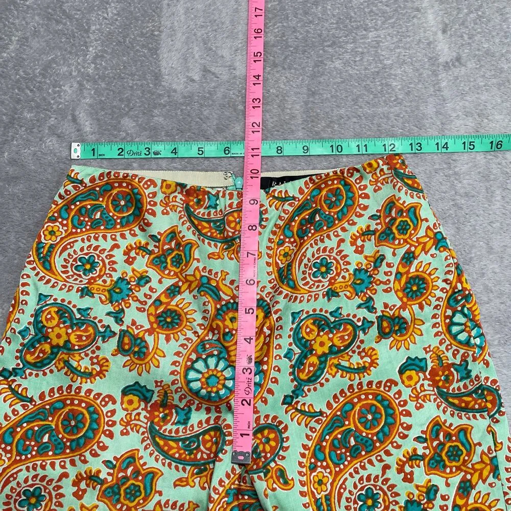 Ralph Lauren Black Label Pants Womens 2 Paisley Green Preppy Union Made USA - Image 7