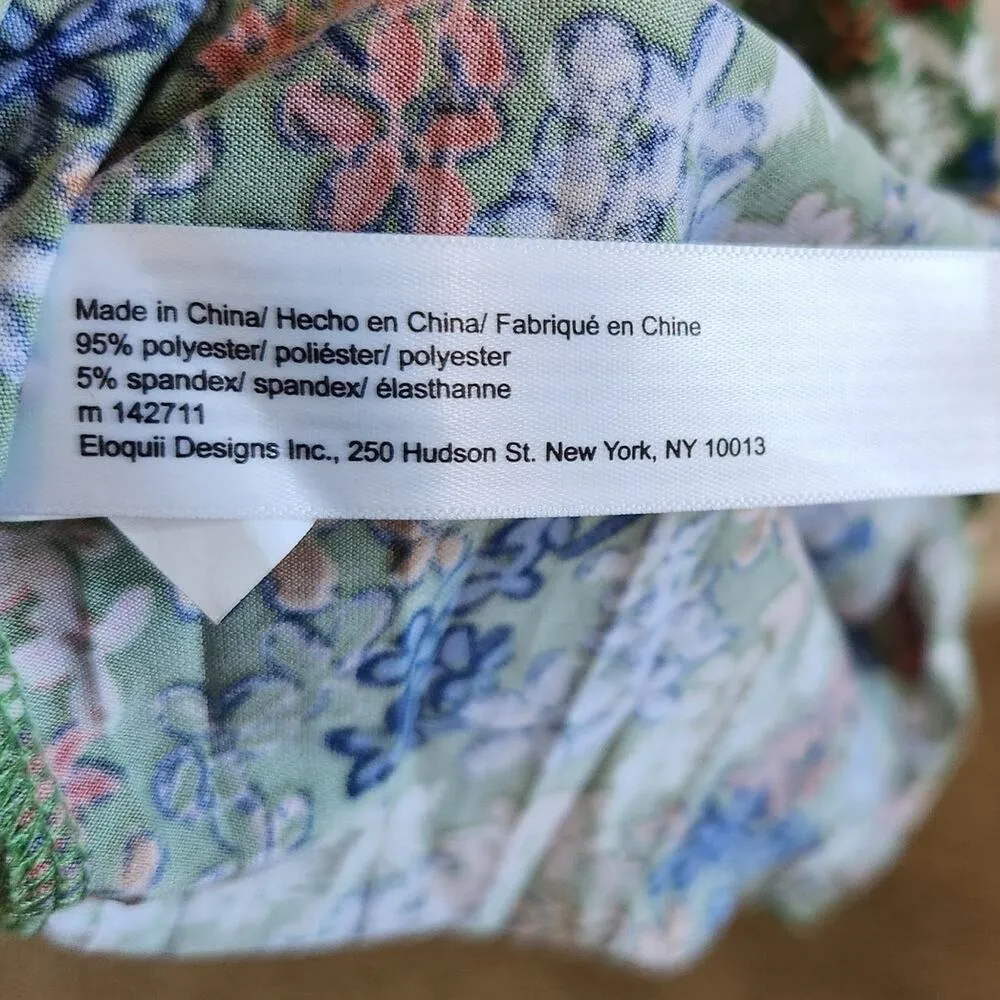 Eloquii Elements Knot Front Pleated Skirt Shift Dress Boho Multi Size 18/20 - Image 6