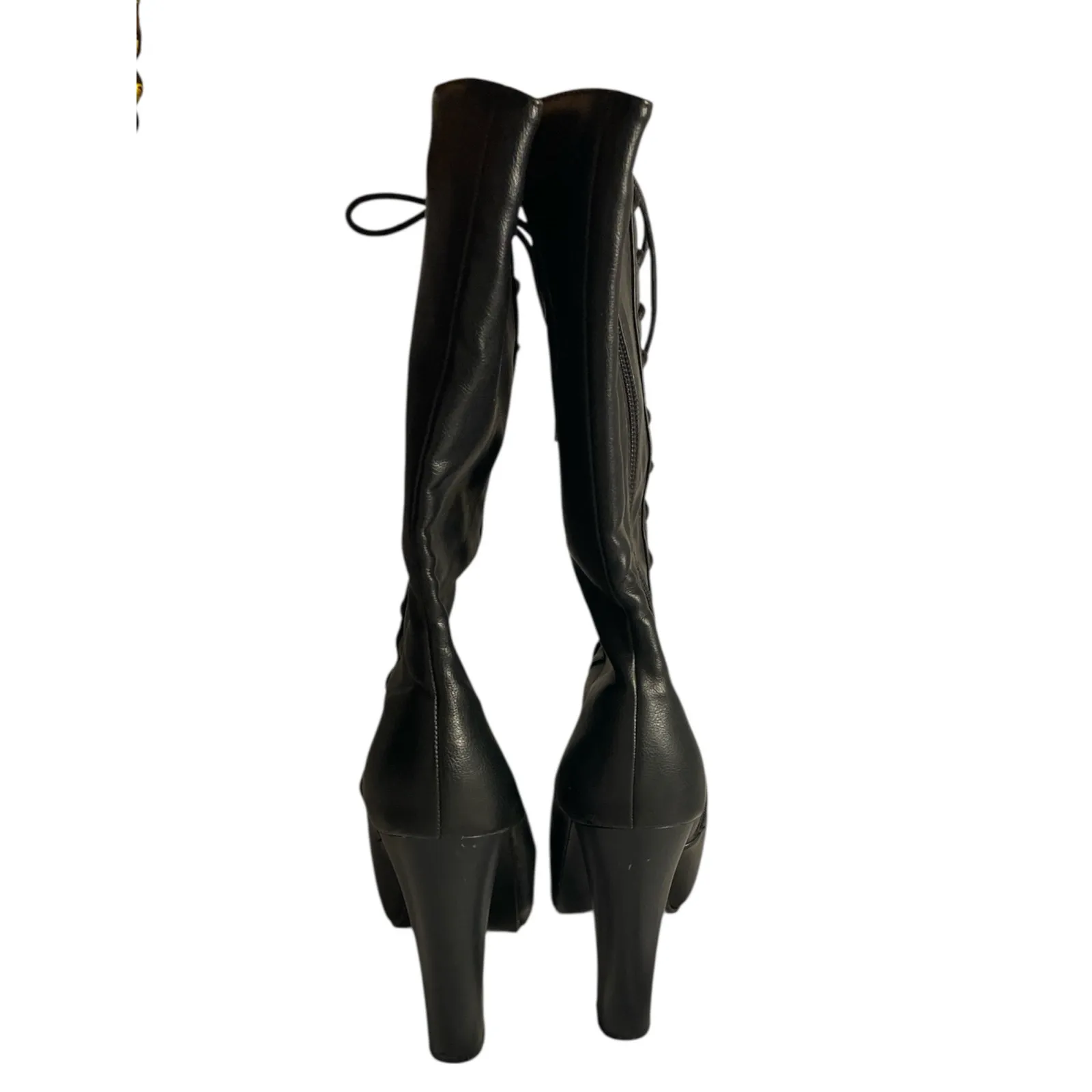 Goth Punk Y2K Platform Lace-Up Black Boots Size 6.5 - Image 5