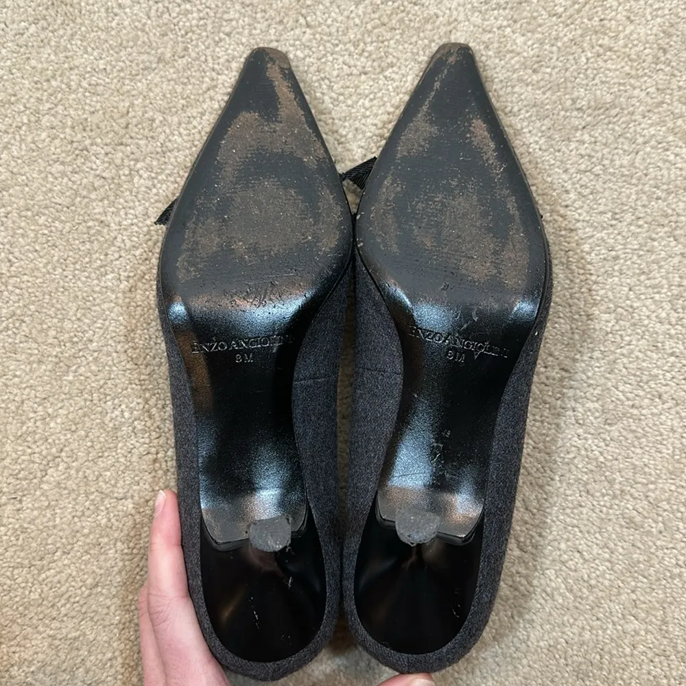 Enzo Angiolini  Fabric Kitten Heel Bow Coquette Feminine Office Heels Women 8M - Image 6