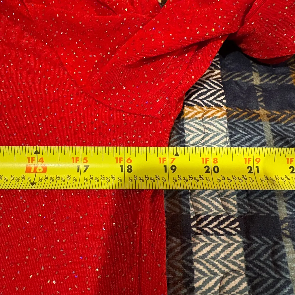 Rabbit Rabbit Rabbit Designs dress and cardigan set vintage Red sparkly Wmns 10 - Image 13