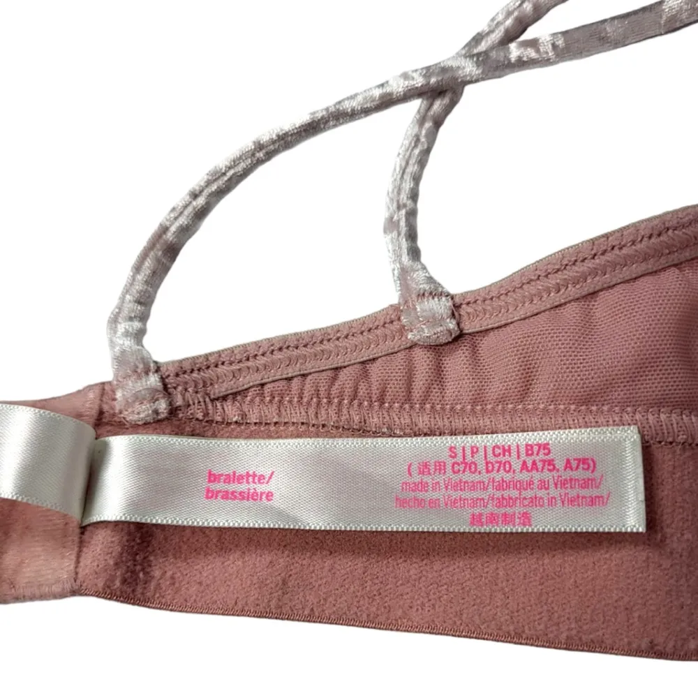 PINK x Victoria’s Secret Velvet Triangle Bralette in Mauve Pink - Image 9