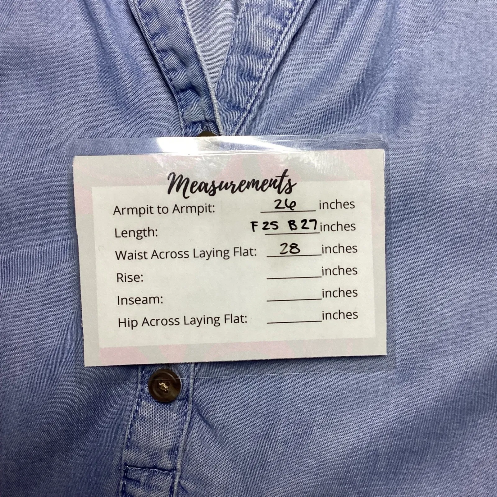 J. Jill‎ Denim Tunic Top Button Front Lyocell Chambray Womens M Blue Size M - Image 8