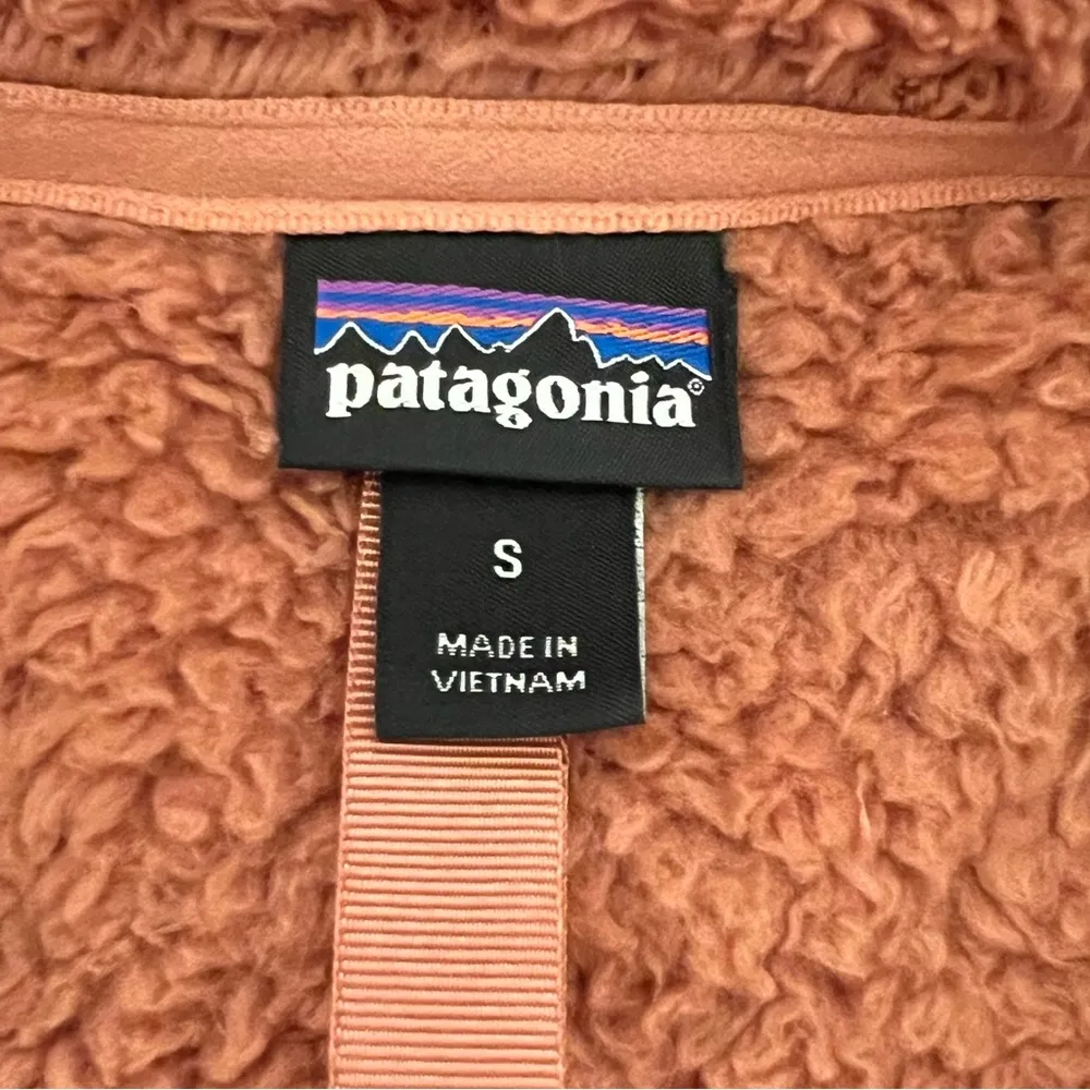 PATAGONIA Los Gatos 1/4-Zip Fleece Bronze Rust Cozy Century Pink Women Small - Image 5