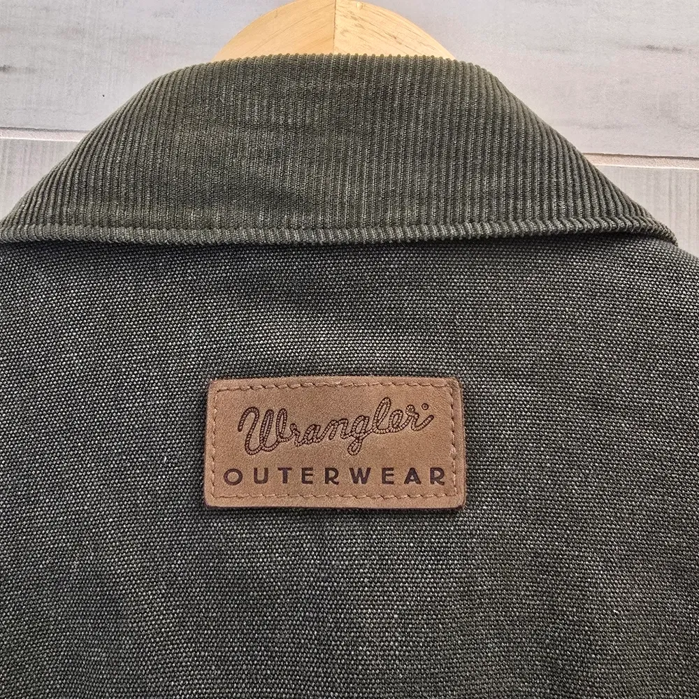 {XXL} Vintage Wrangler Barn Coat Khaki Green Work Wear Country Farmer Gardner - Image 9