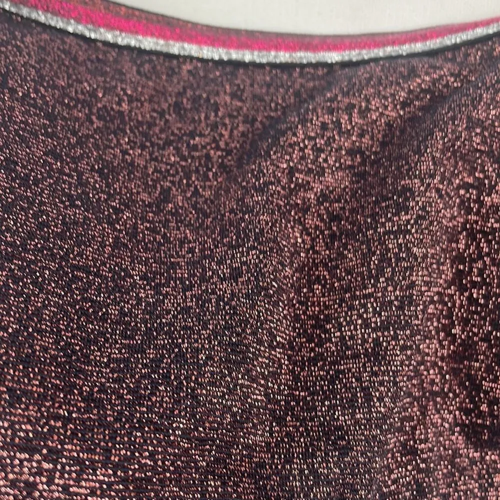 NEW  XHILARATION retro sparkle metallic bikini top. Size junior’s XL (12-14) - Image 6