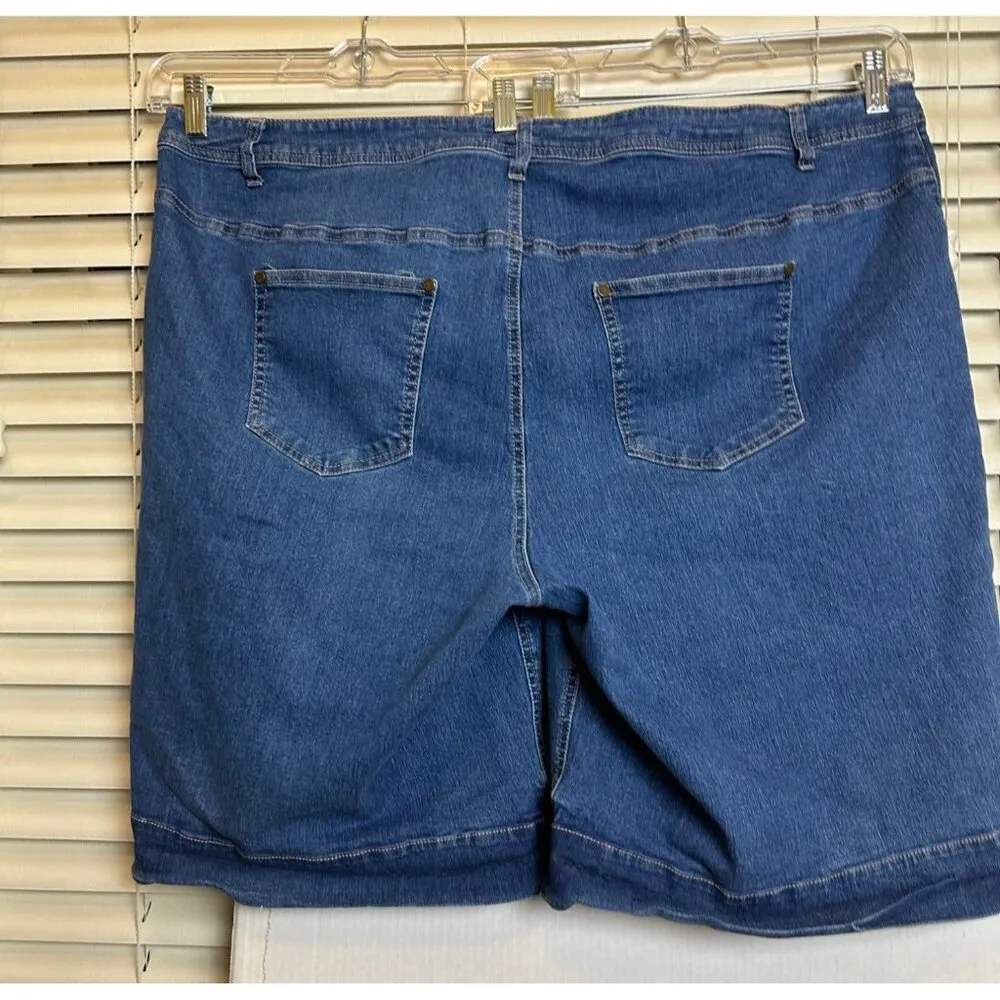 Women's Within Women's Denim Knee High  Shorts Size 28W Sku 2919 - Image 8